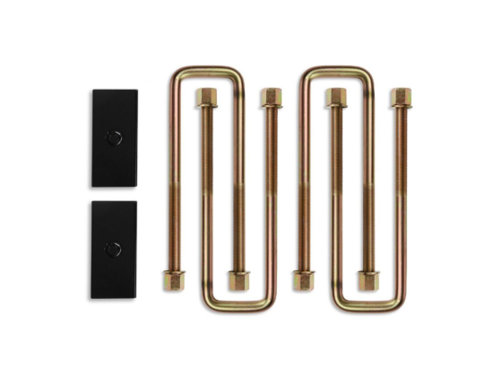 1" Block and 16" U-bolt Kit (steel/straight) for 11-24 GM 2500HD and 3500HD 2WD/4WD trucks