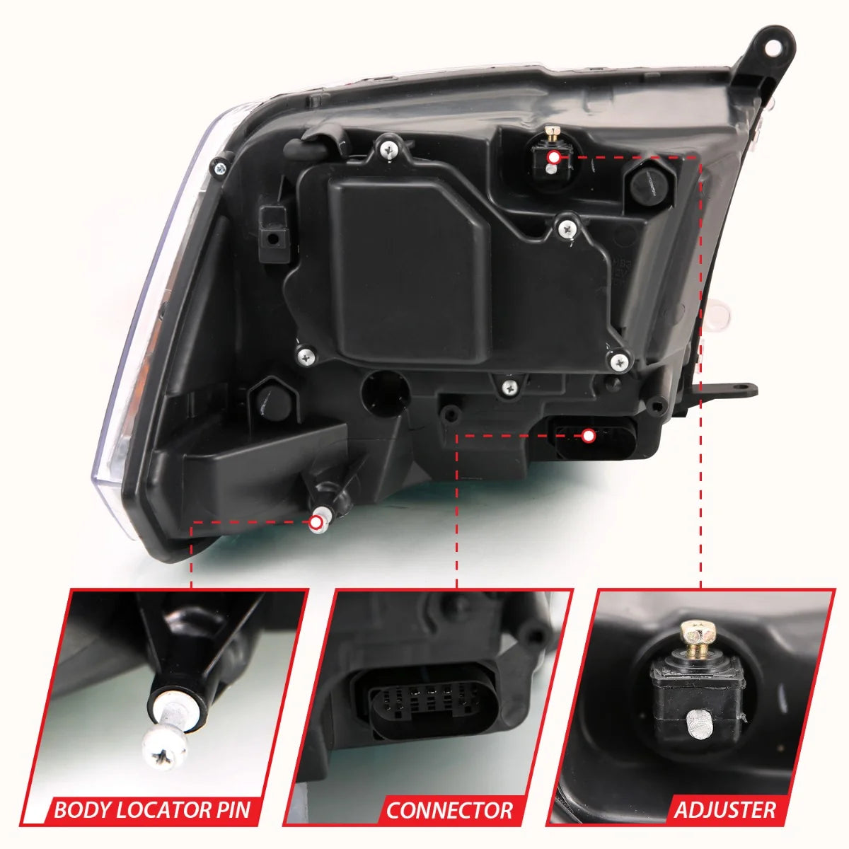 Anzo 111441 Black Switchback Projector Headlights (2010-2018 6.7L Cummins, 2014-2018 3.0L EcoDiesel)
