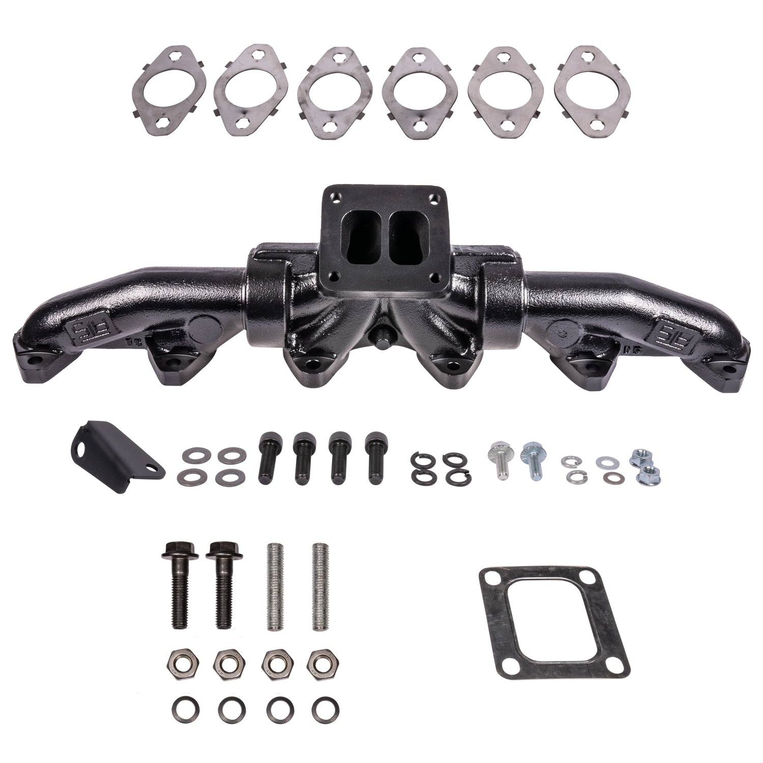 ATS 204-943-2218 Pulse Flow Exhaust Manifold Kit Fits 1998.5-2002 5.9L 24V Cummins 3-Pc T4 With Gaskets Turbo Hardware