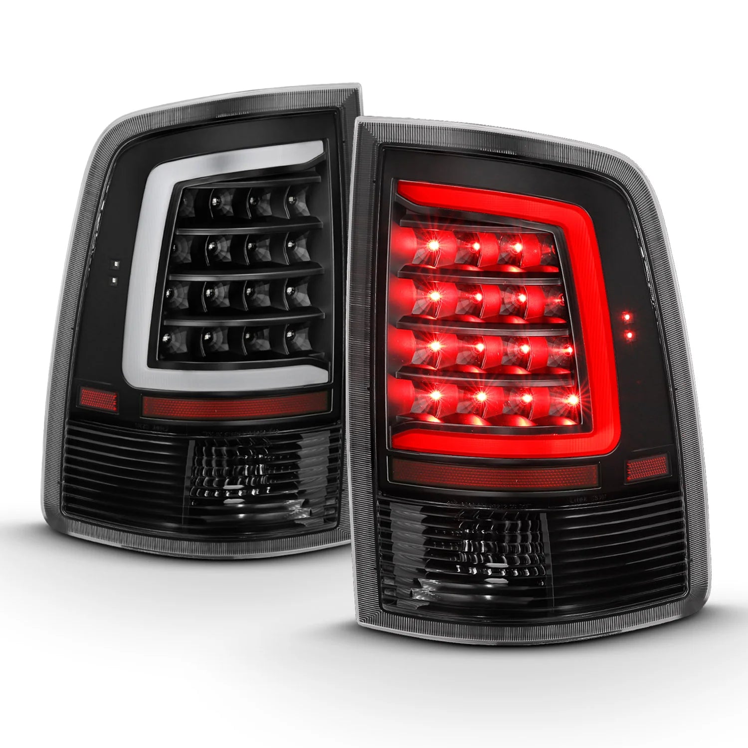 Anzo 311318 Black Plank Style LED Tail Lights (2010-2018 6.7L Cummins, 2014-2018 3.0L EcoDiesel)