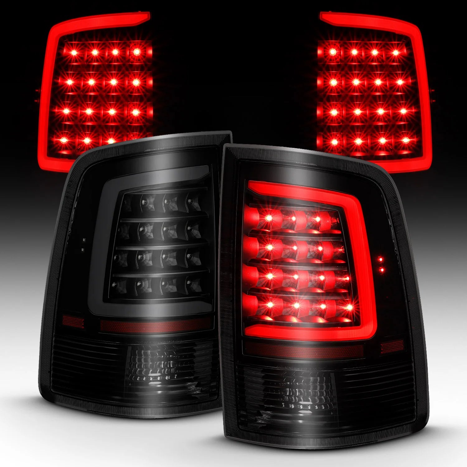 Anzo 311319 Smoked Plank Style LED Tail Lights (2010-2018 6.7L Cummins, 2014-2018 3.0L EcoDiesel)