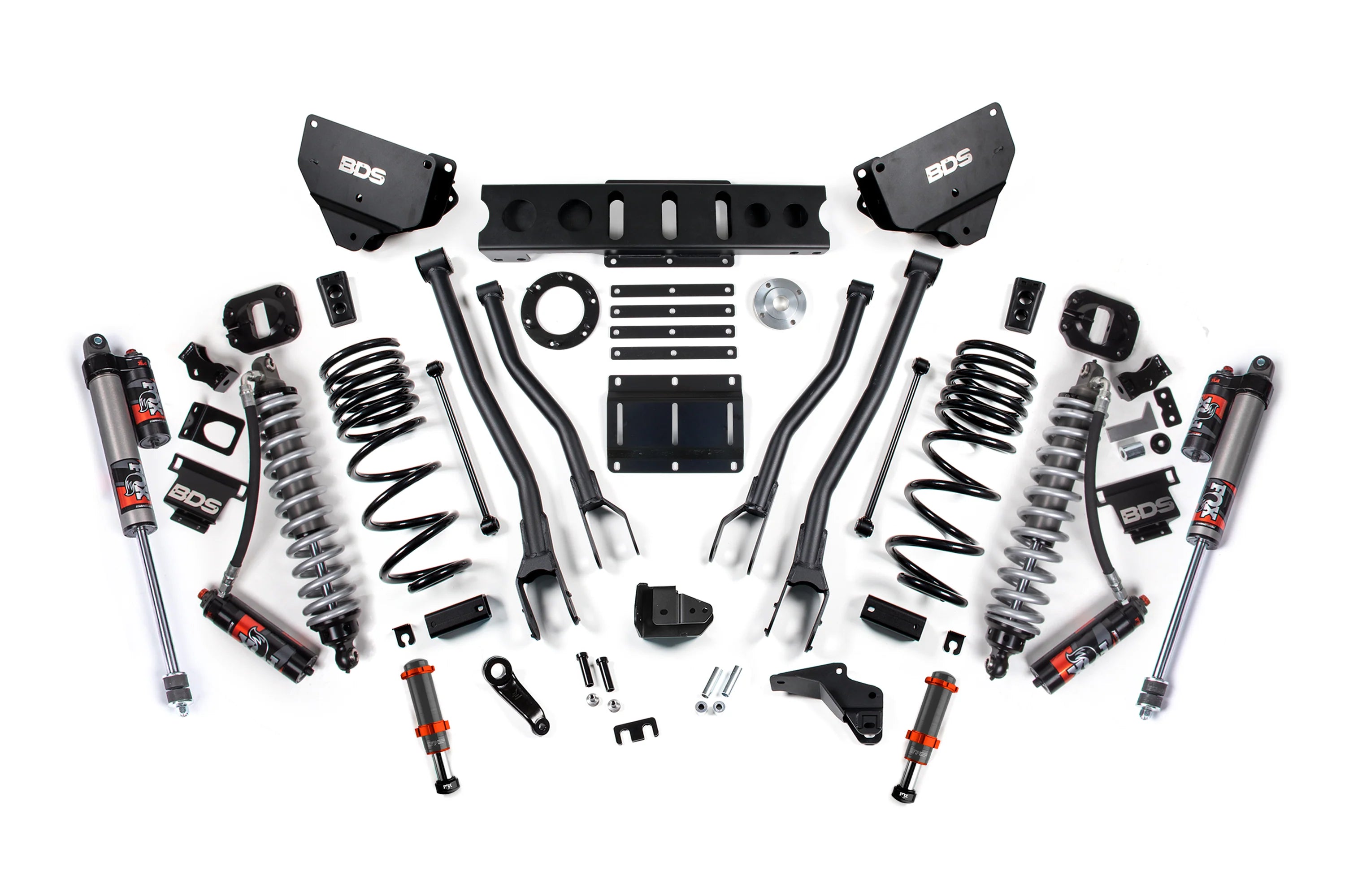 BDS Suspension 4 Inch Lift Kit w/ 4-Link FOX 2.5 Coil-Over Conversion (2014-2018 2500 6.7L Cummins 4WD)