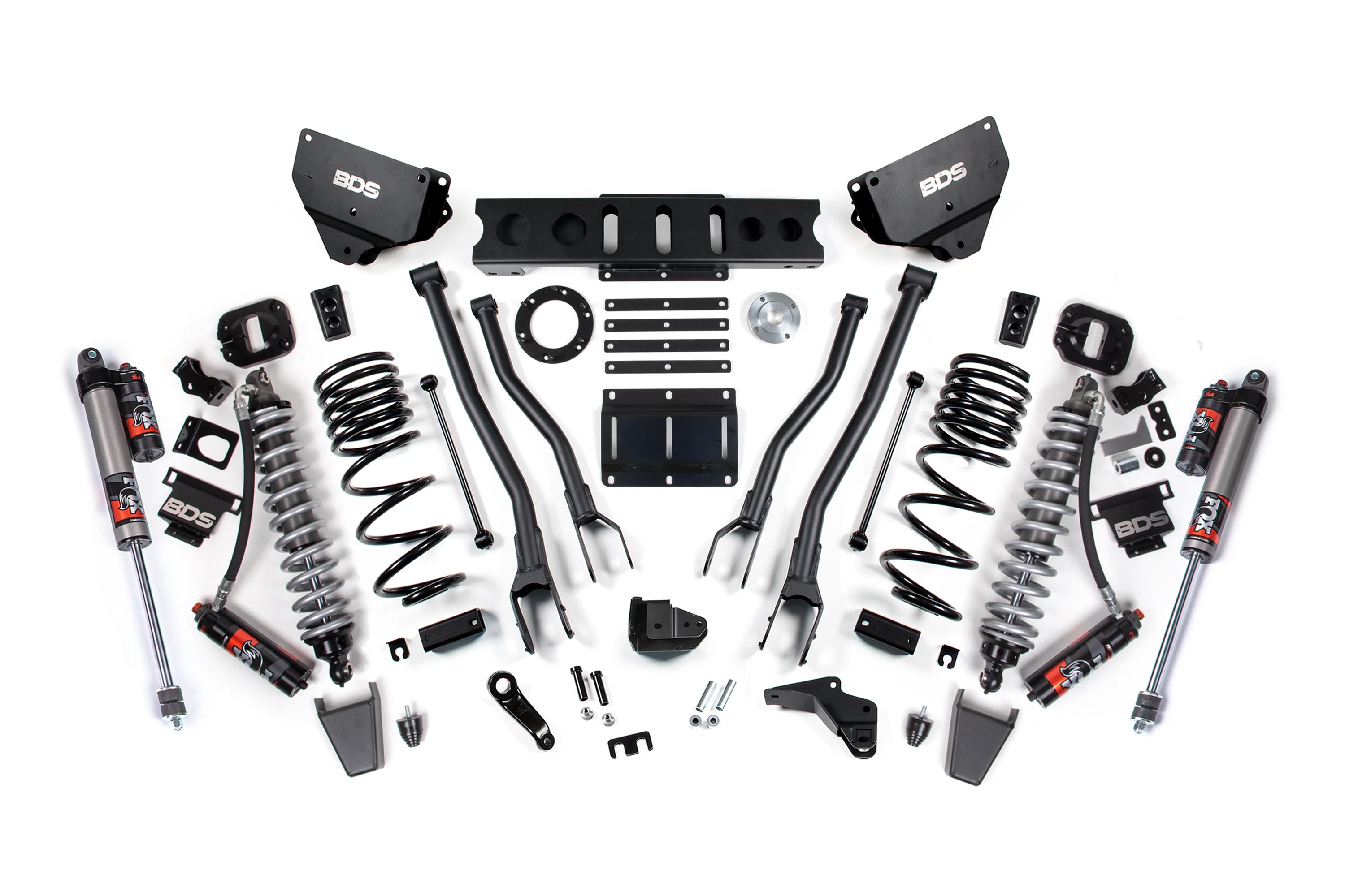 BDS Suspension 4 Inch Lift Kit w/ 4-Link FOX 2.5 Coil-Over Conversion (2014-2018 2500 6.7L Cummins 4WD)