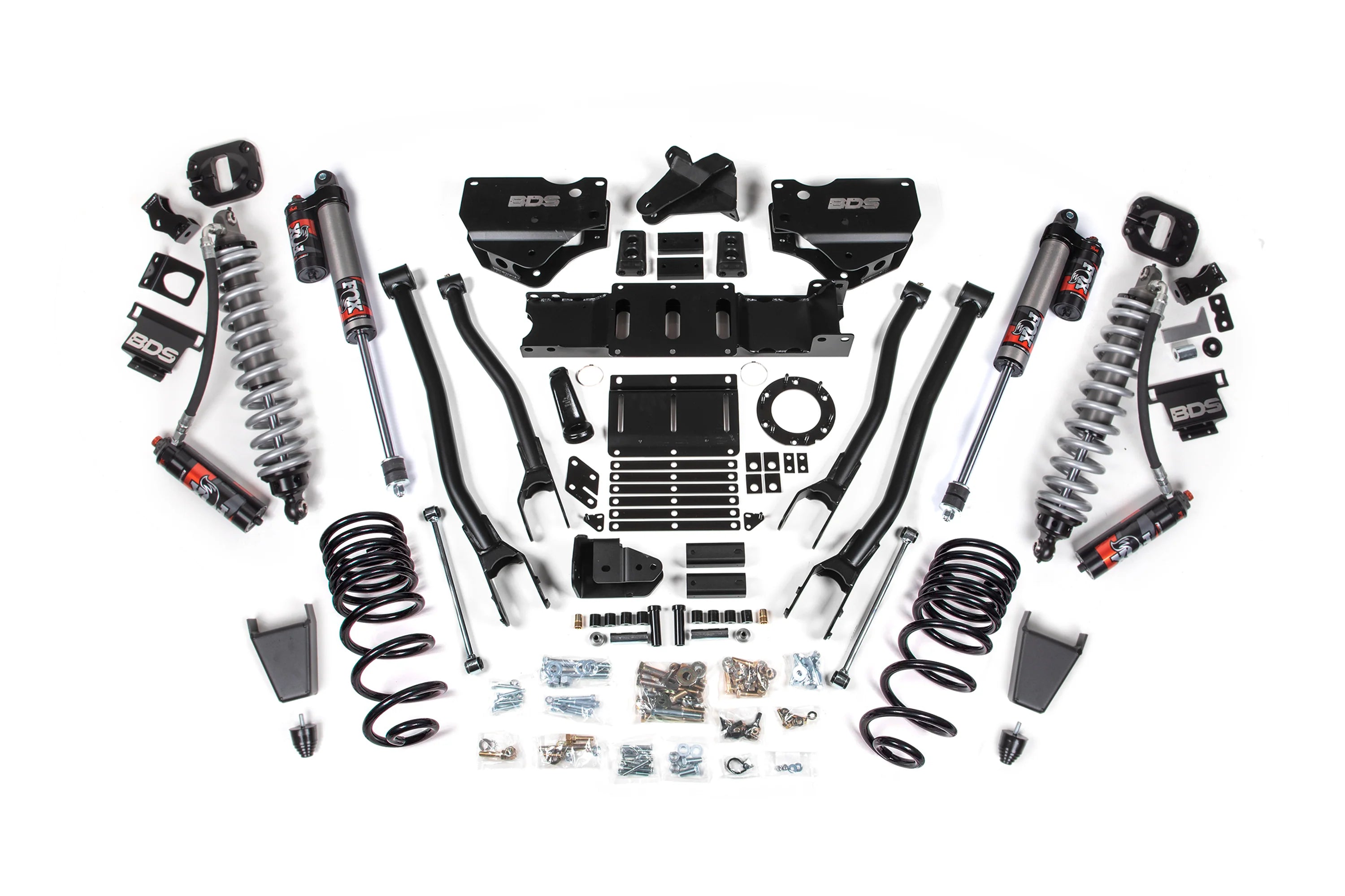 BDS Suspension 4 Inch Lift Kit w/ 4-Link FOX 2.5 Coil-Over Conversion (2019-2024 2500 6.7L Cummins 4WD)