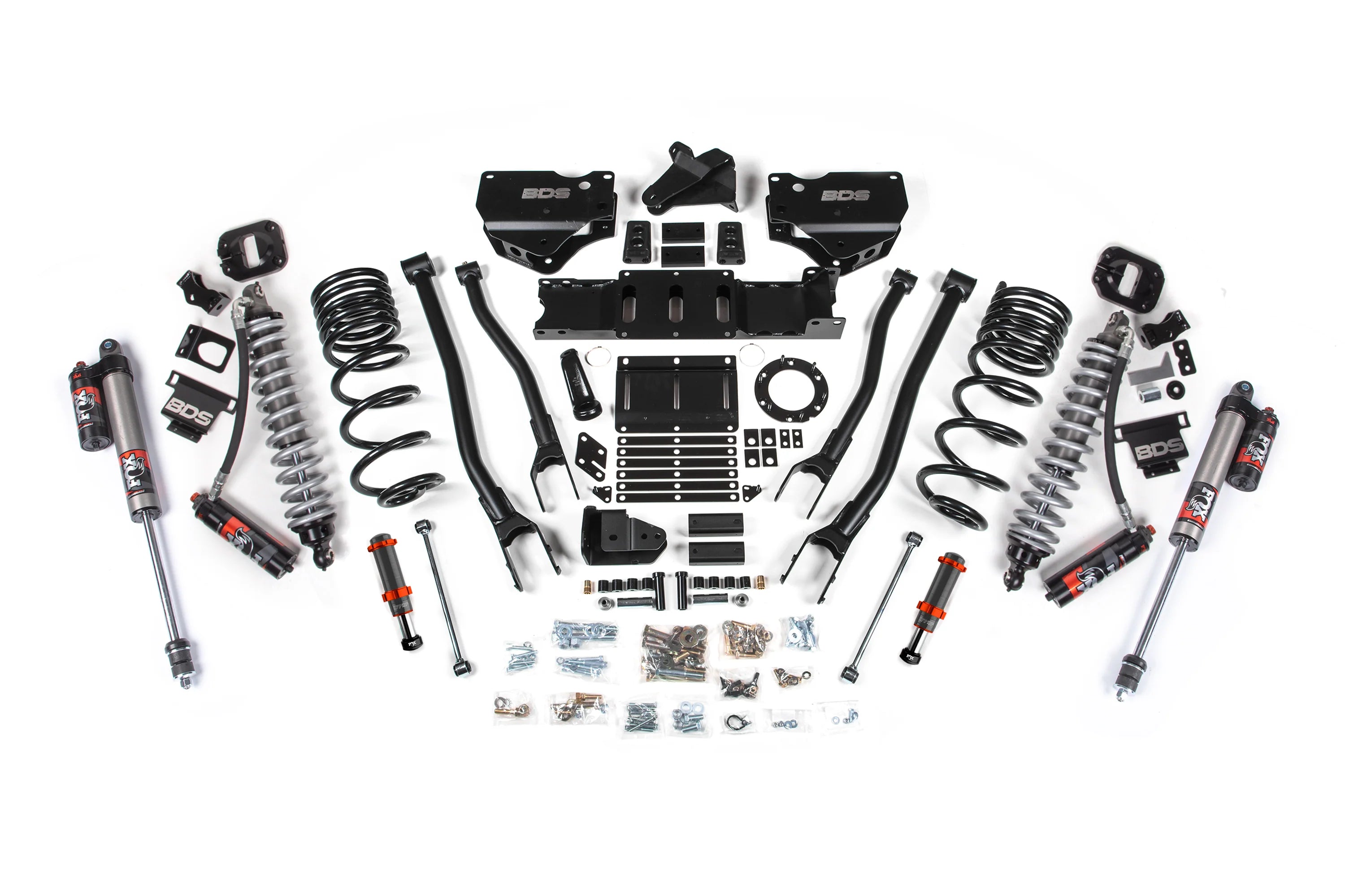 BDS Suspension 6 Inch Lift Kit w/ 4-Link FOX 2.5 Coil-Over Conversion (2019-2024 2500 6.7L Cummins 4WD)
