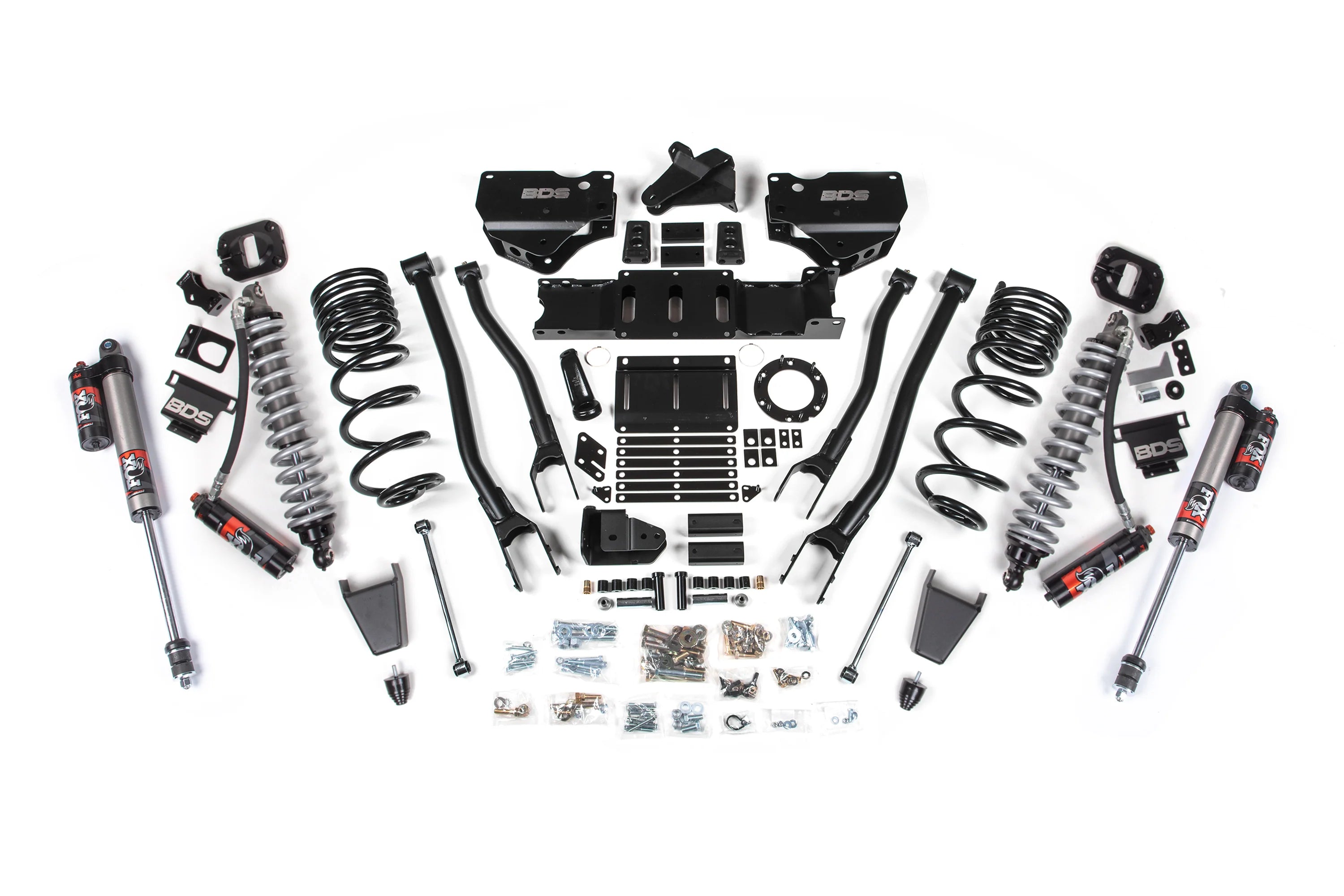 BDS Suspension 6 Inch Lift Kit w/ 4-Link FOX 2.5 Coil-Over Conversion (2019-2024 2500 6.7L Cummins 4WD)