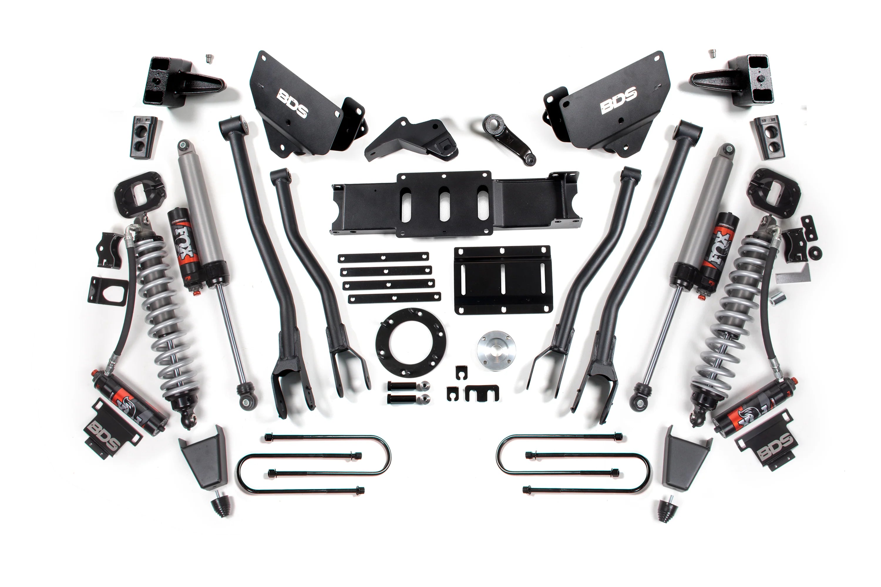 BDS Suspension 6 Inch Lift Kit w/ 4-Link FOX 2.5 Coil-Over Conversion (2013-2018 3500 6.7L Cummins 4WD)