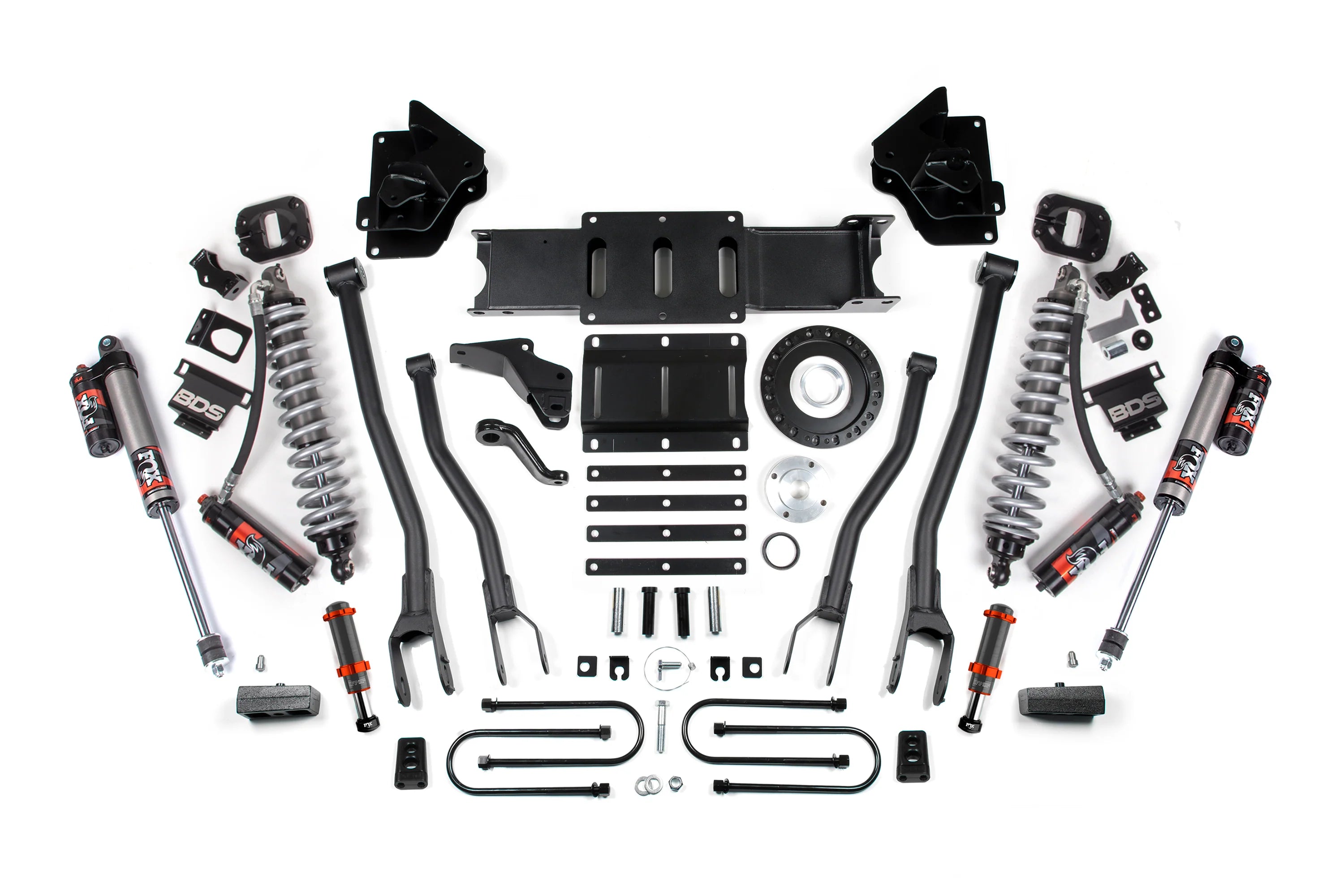 BDS Suspension 4 Inch Lift Kit w/ 4-Link FOX 2.5 Coil-Over Conversion (2013-2018 3500 6.7L Cummins 4WD)