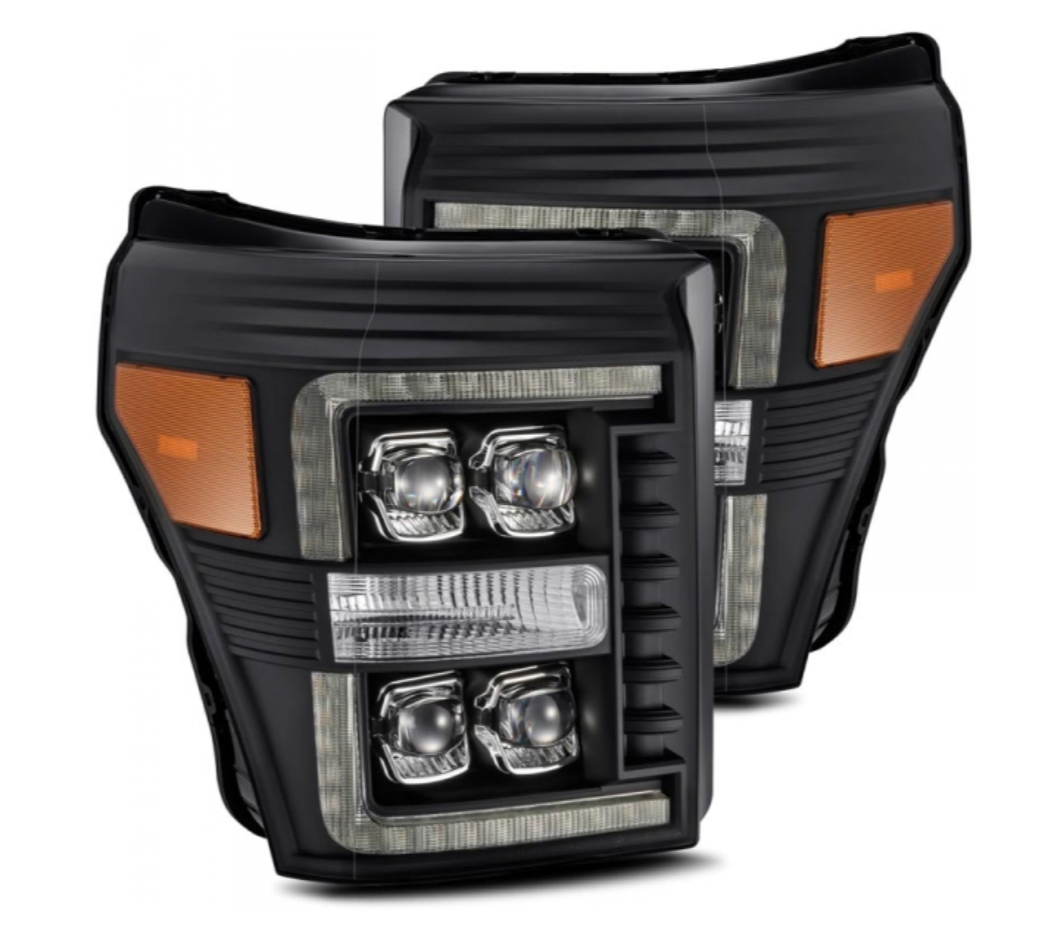 AlphaRex AlphaRex 880149 Nova-Series Gloss Black LED Projector Headlights - Diesel Performance Part