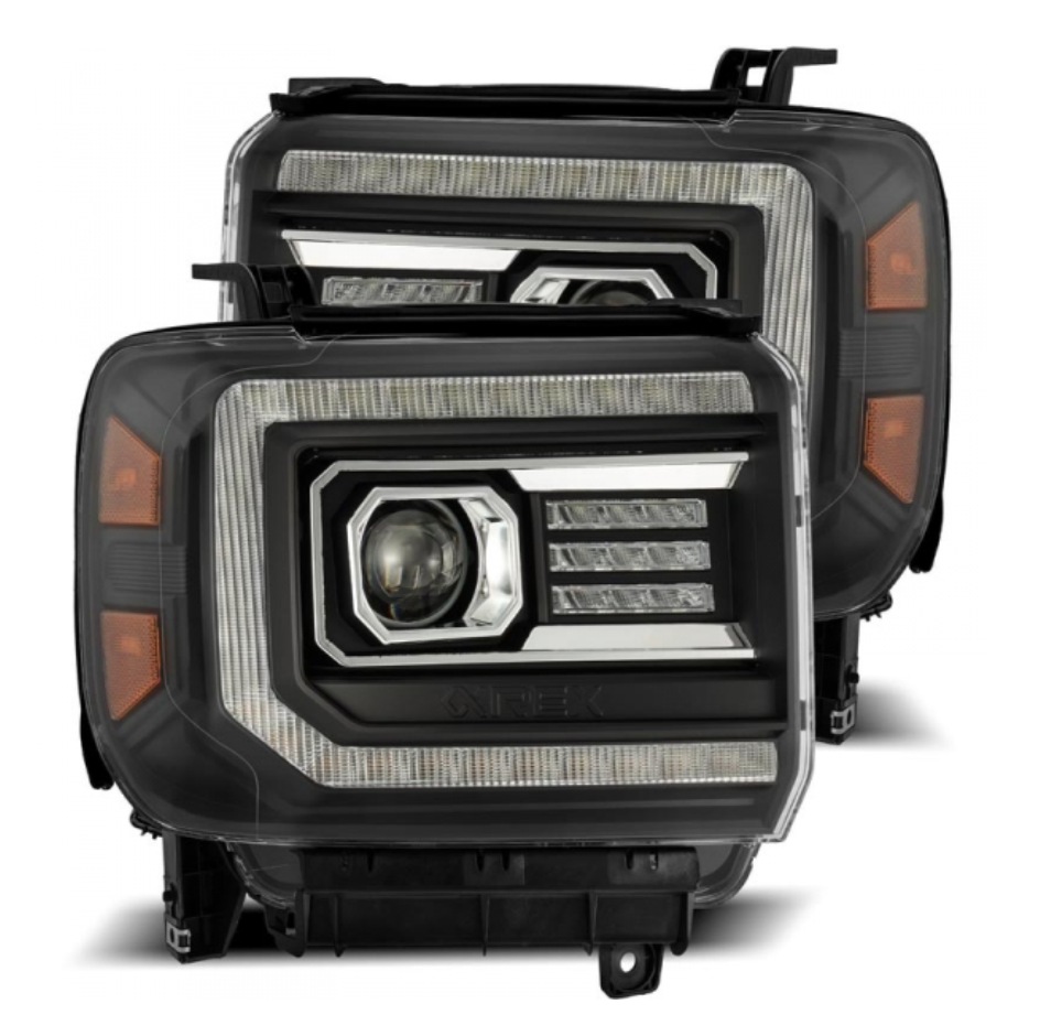 AlphaRex AlphaRex 880615 Luxx-Series Black LED Projector Headlights - Diesel Performance Part