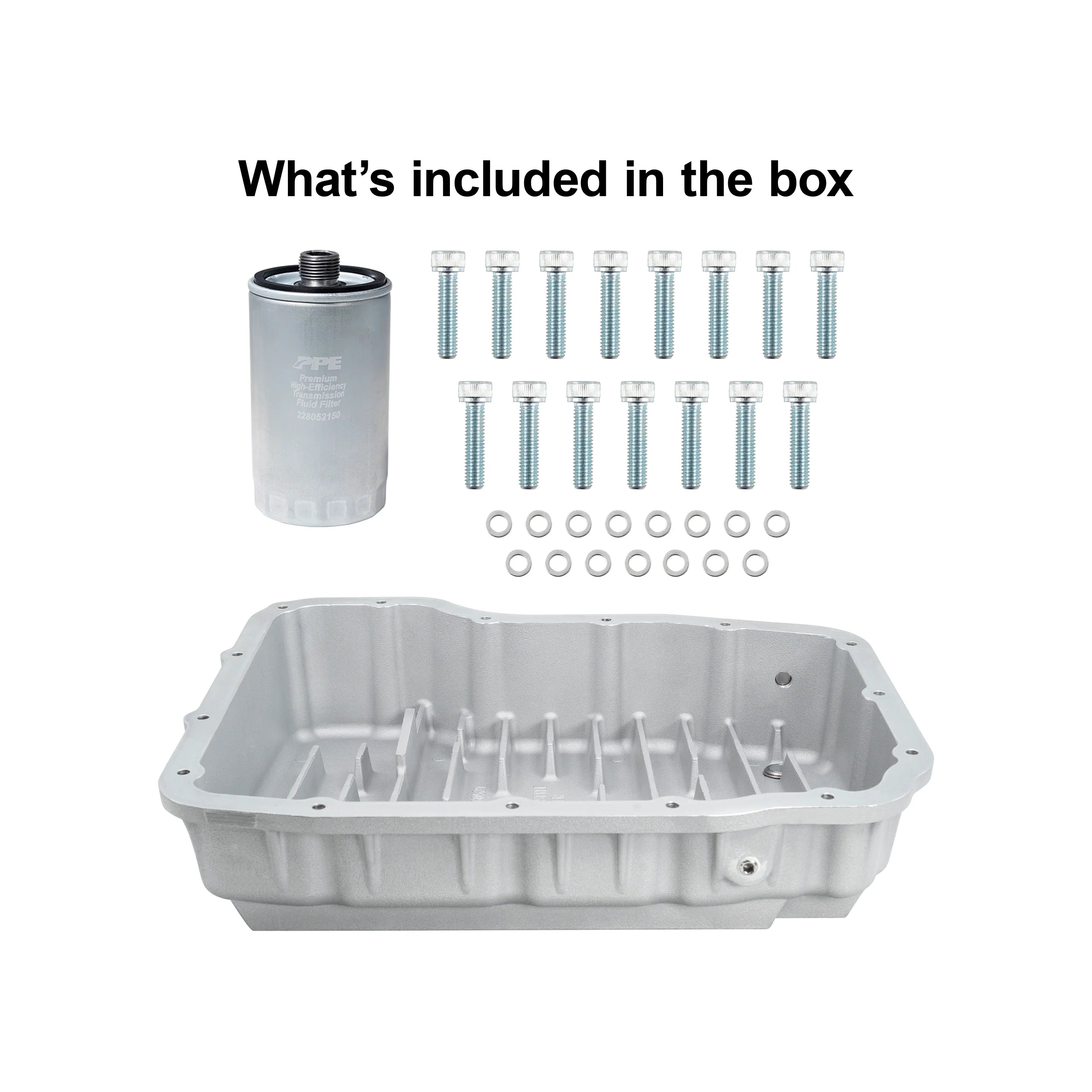 PPE Heavy-Duty Cast Aluminum Flat Bottom 68RFE Transmission Pan (2007.5-2024 6.7L Cummins)