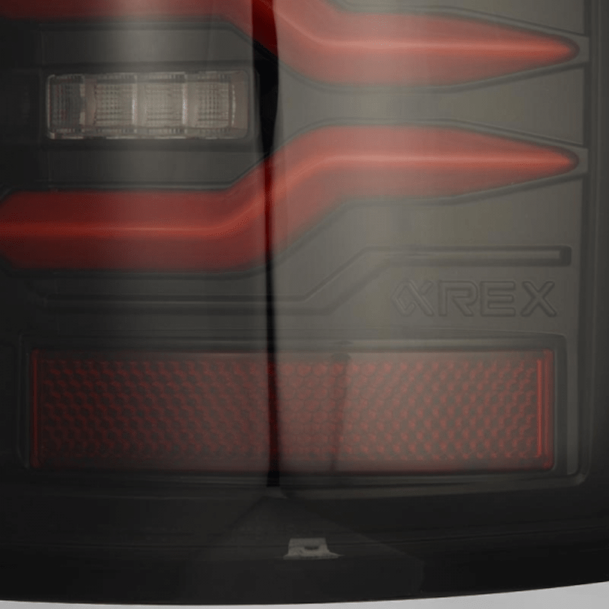 AlphaRex 641030 Luxx - Series Black/Red LED Tail Lights - Southern Diesel Supply