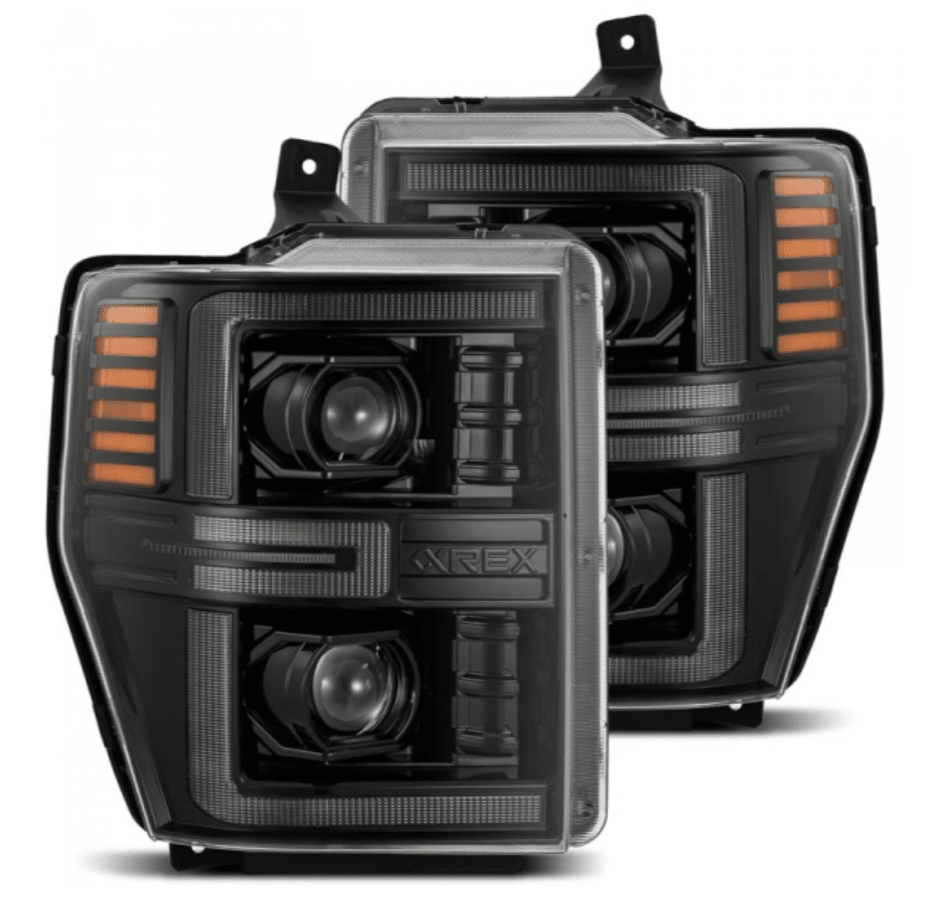 AlphaRex 880313 Luxx - Series Alpha - Black LED Projector Headlights - Southern Diesel Supply