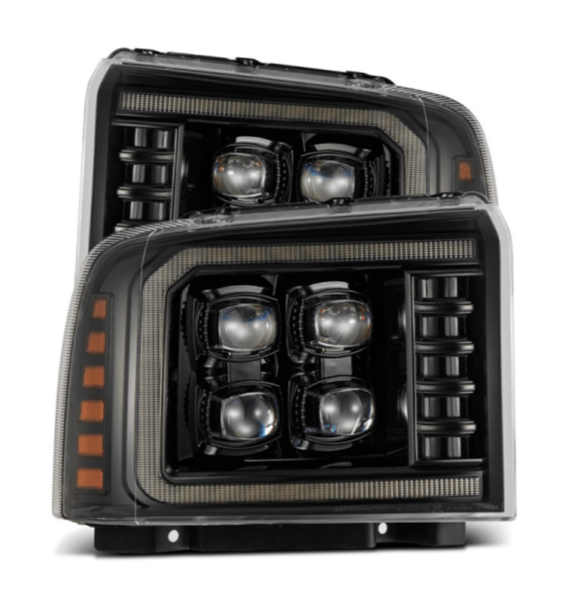 AlphaRex 880318 Nova - Series Alpha - Black LED Projector Headlights - Southern Diesel Supply