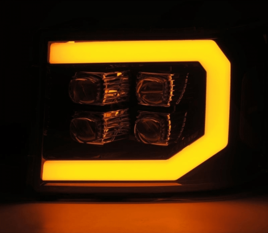AlphaRex 880608 Nova - Series Matte Black LED Projector Headlights - Southern Diesel Supply