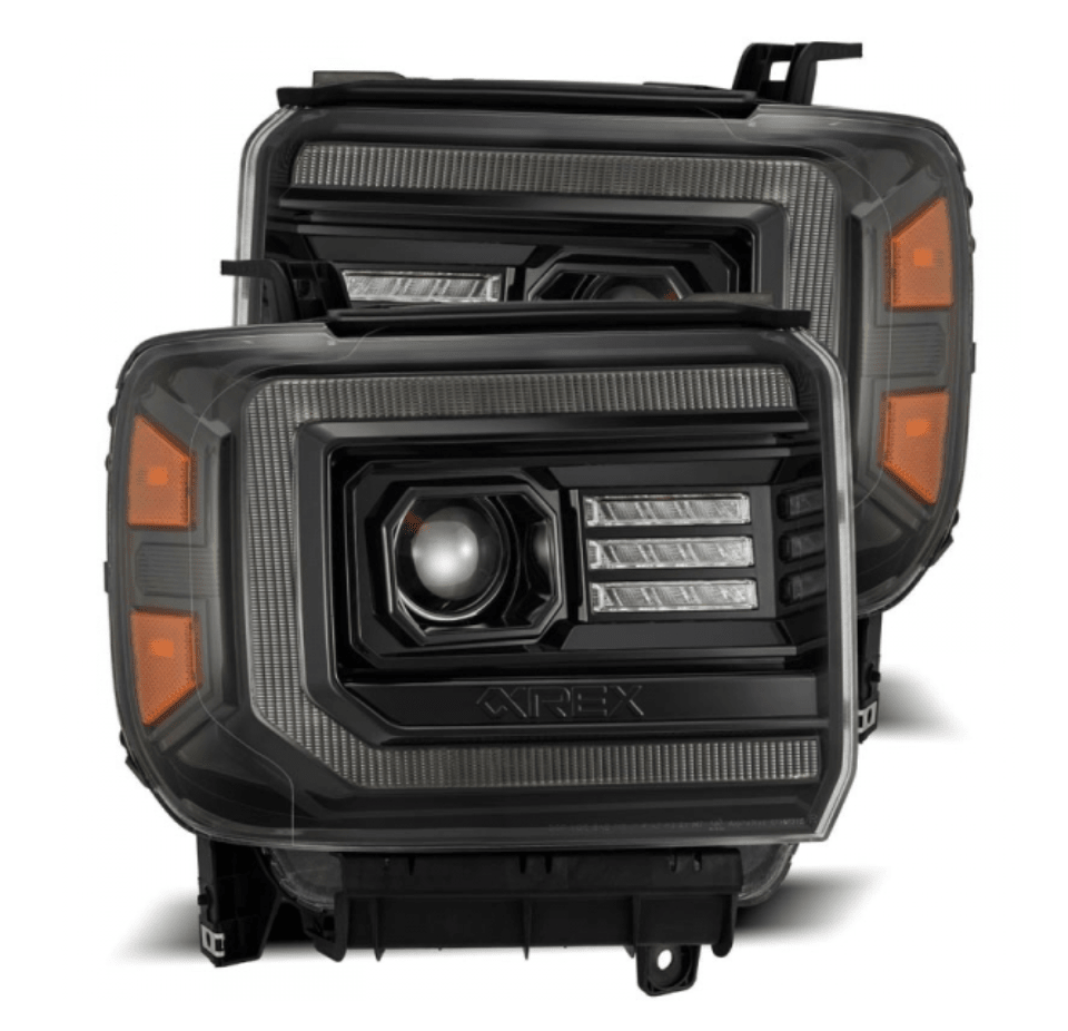 AlphaRex 880614 Luxx - Series Alpha - Black LED Projector Headlights - Southern Diesel Supply