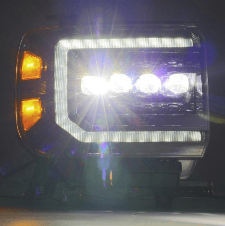 AlphaRex 880616 Nova - Series Alpha - Black LED Projector Headlights - Southern Diesel Supply