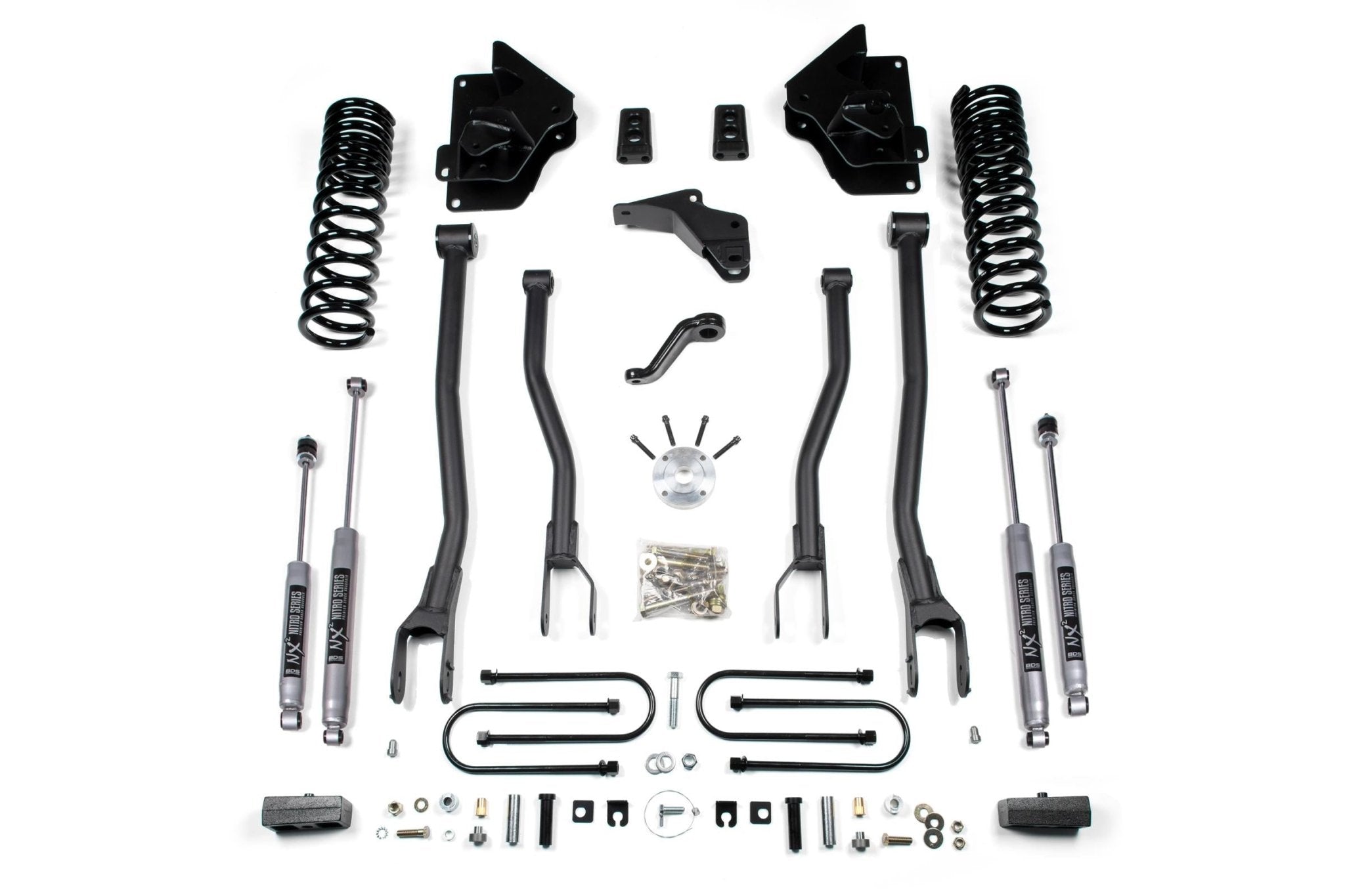 BDS Suspension 4 Inch Lift Kit w/ 4 - Link (2013 - 2018 3500 Cummins 4WD) - Southern Diesel Supply