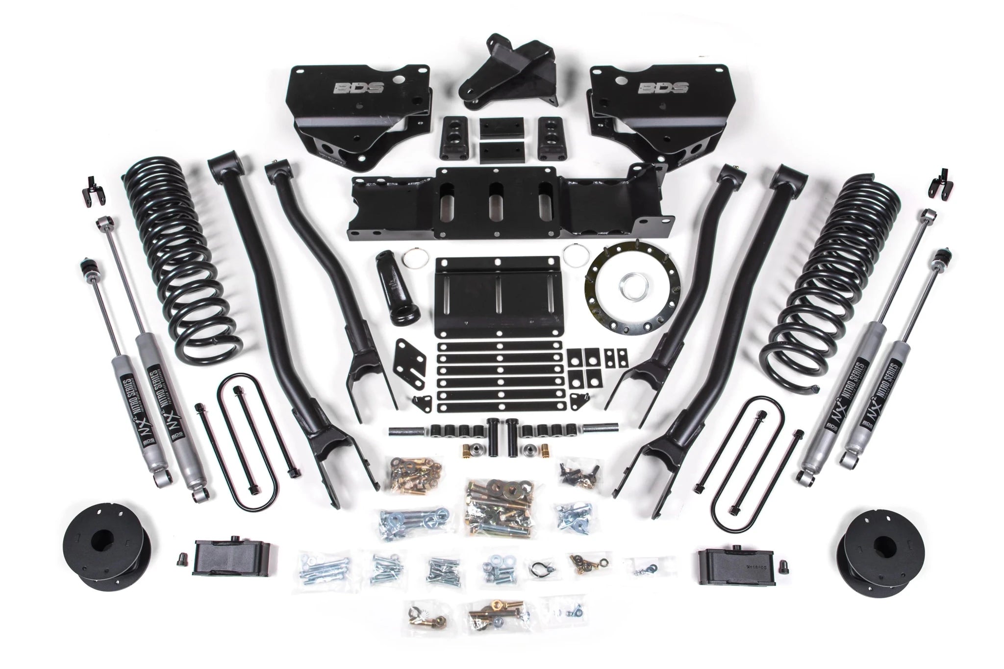 BDS Suspension 4 Inch Lift Kit w/ 4 - Link (2019 - 2024 3500 Cummins Rear Air Ride, 4WD) - Southern Diesel Supply