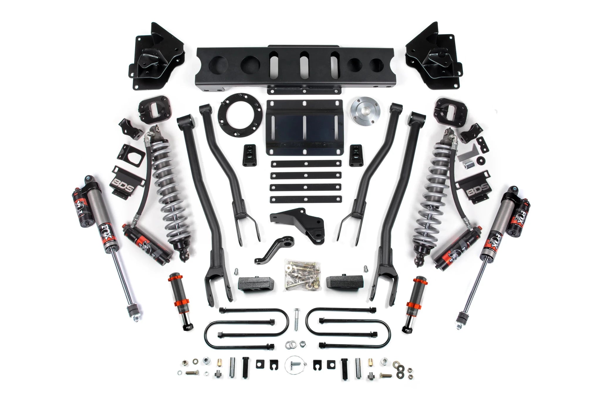 BDS Suspension 4 Inch Lift Kit w/ 4-Link FOX 2.5 Coil-Over Conversion (2013-2018 3500 6.7L Cummins 4WD) - Southern Diesel Supply