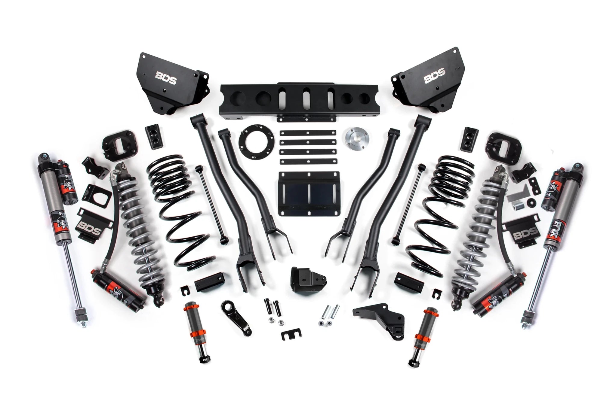 BDS Suspension 4 Inch Lift Kit w/ 4-Link FOX 2.5 Coil-Over Conversion (2014-2018 2500 6.7L Cummins 4WD) - Southern Diesel Supply