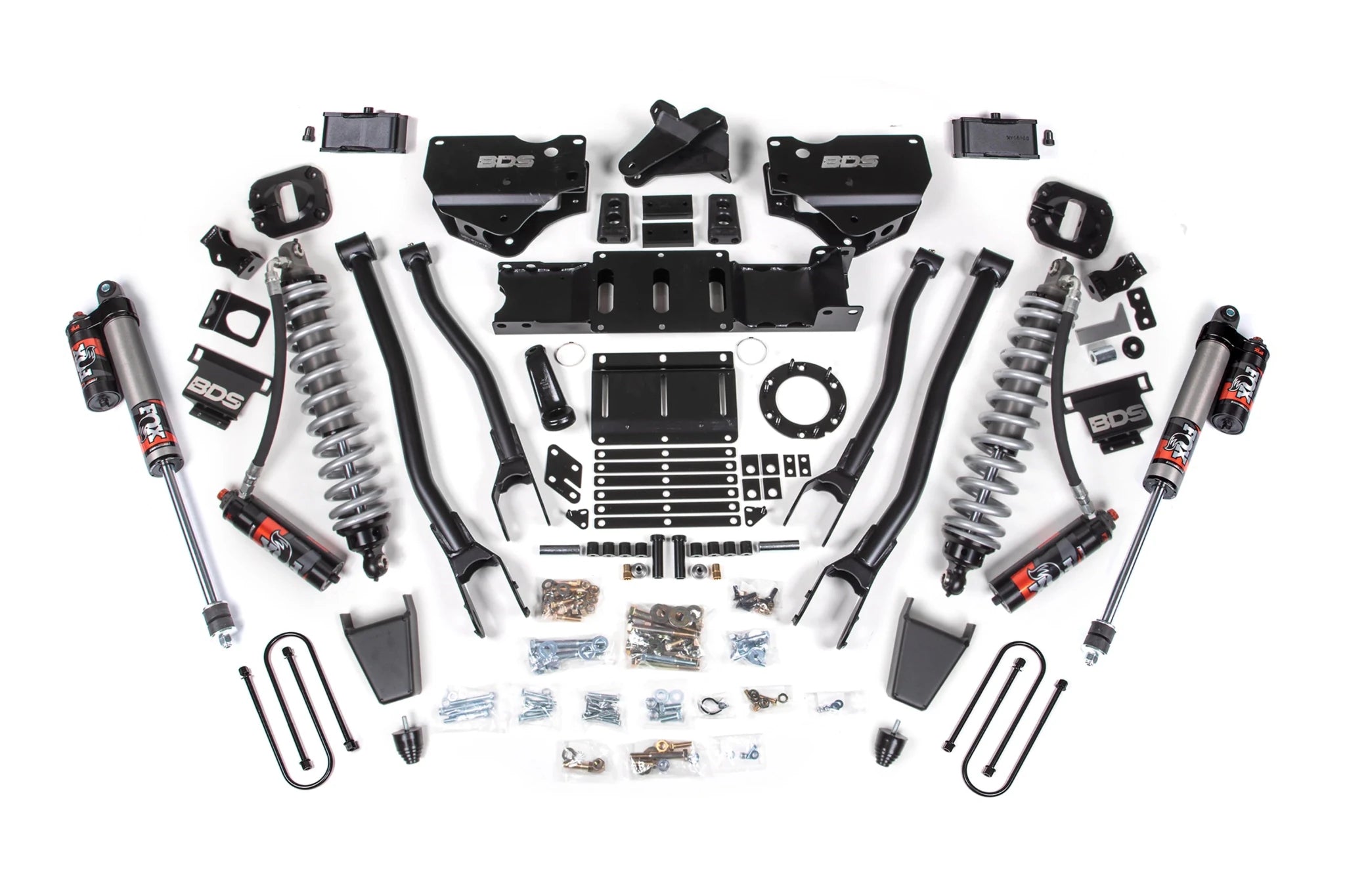 BDS Suspension 4 Inch Lift Kit w/ 4-Link FOX 2.5 Coil-Over Conversion (2019-2024 3500 6.7L Cummins 4WD) - Southern Diesel Supply