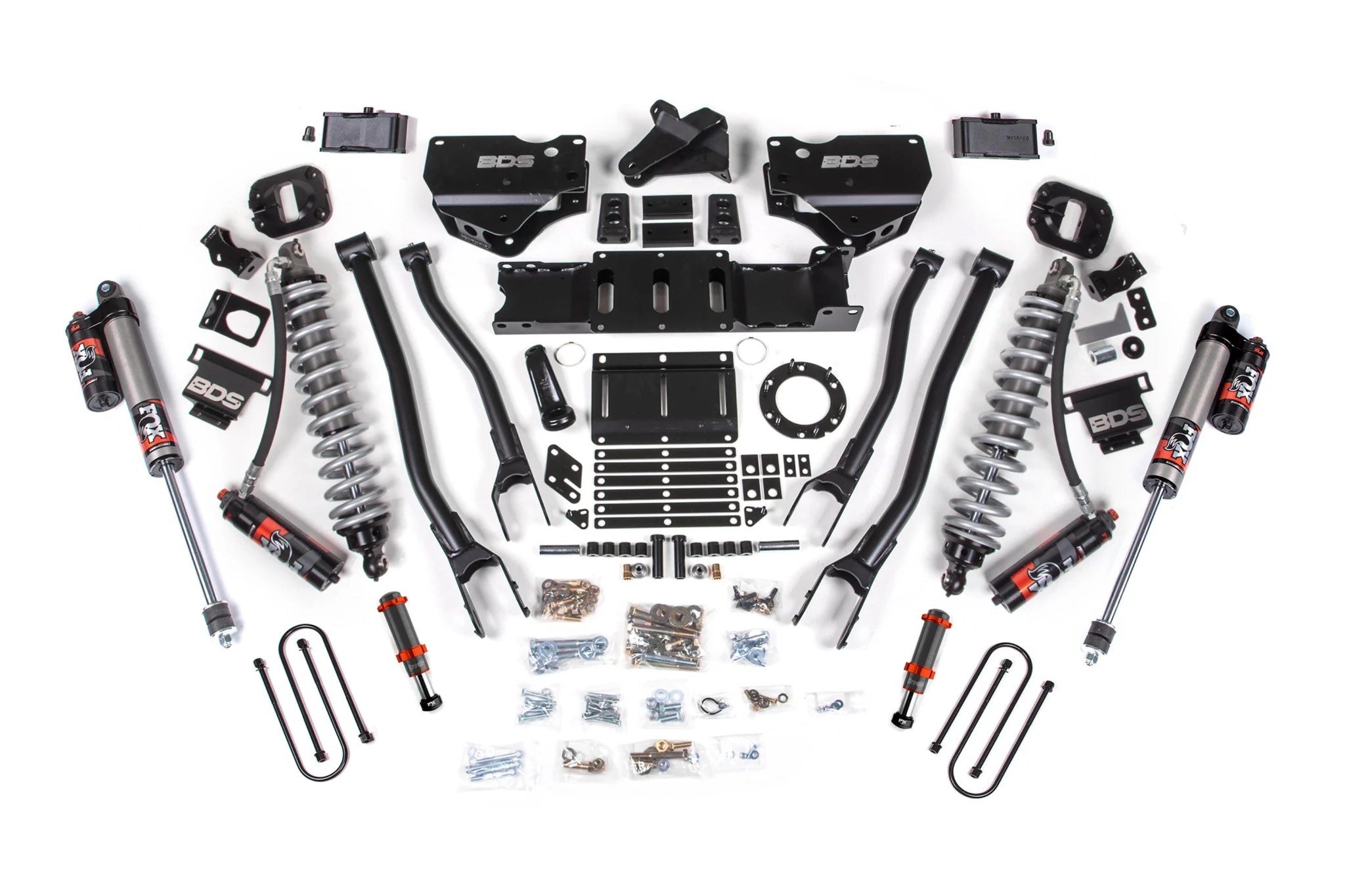 BDS Suspension 4 Inch Lift Kit w/ 4-Link FOX 2.5 Coil-Over Conversion (2019-2024 3500 6.7L Cummins 4WD) - Southern Diesel Supply