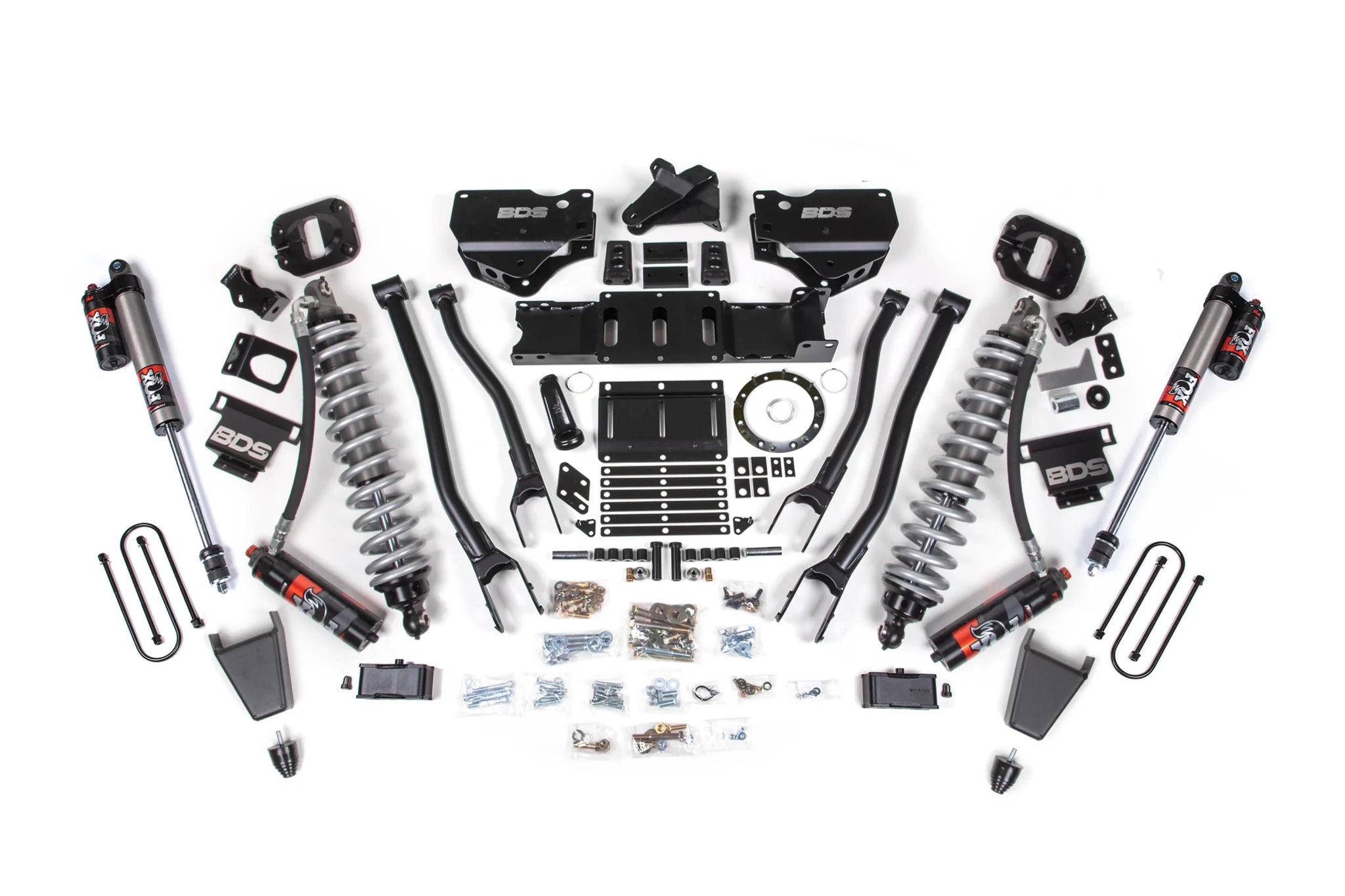 BDS Suspension 4 Inch Lift Kit w/ 4-Link FOX 2.5 Coil-Over Conversion (2019-2024 3500 6.7L Cummins 4WD) - Southern Diesel Supply