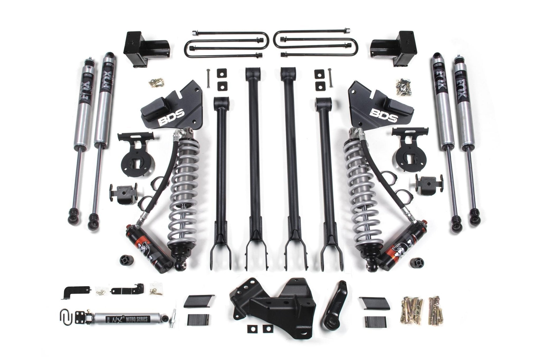 BDS Suspension 4 Inch Lift Kit w/ 4 - Link FOX 2.5 Performance Elite Coil - Over Conversion (2020 - 2022 Powerstroke DRW 4WD) - Southern Diesel Supply