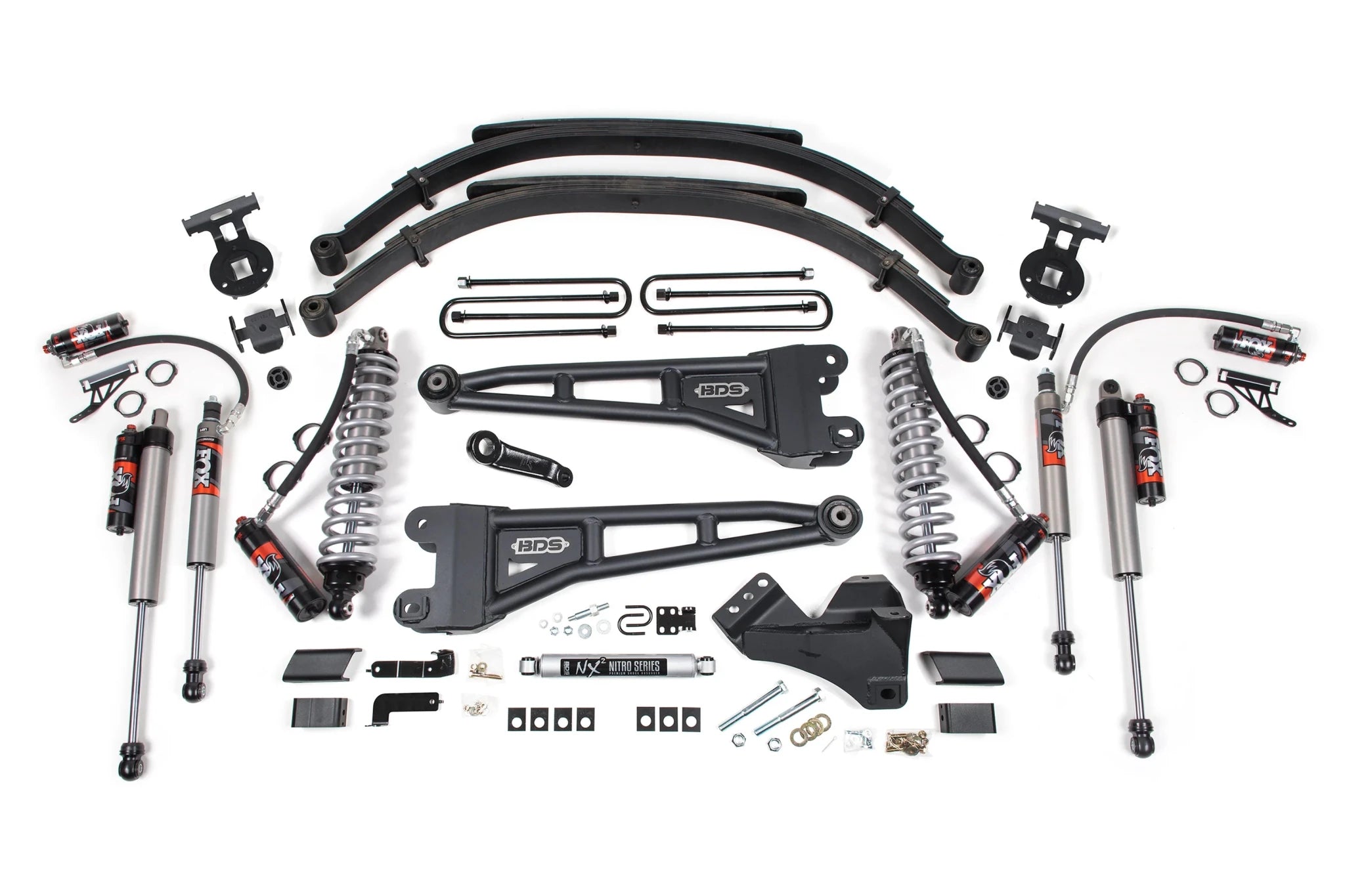BDS Suspension 6 Inch 4 - Link Suspension Lift Kit FOX 2.5 Performance Elite Coil - Over Conversion (2017 - 2019 Powerstroke 4WD) - Southern Diesel Supply