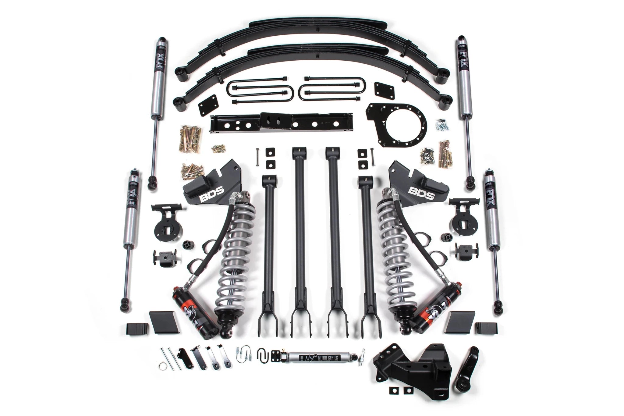 BDS Suspension 6 Inch 4 - Link Suspension Lift Kit FOX 2.5 Performance Elite Coil - Over Conversion (2017 - 2019 Powerstroke 4WD) - Southern Diesel Supply