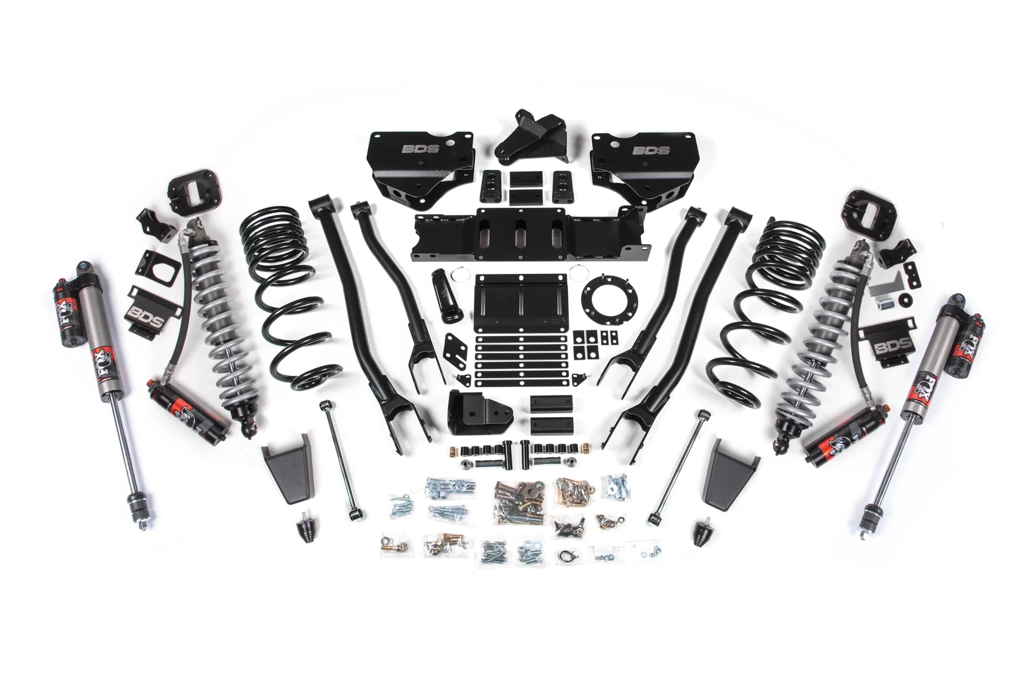 BDS Suspension 6 Inch Lift Kit w/ 4-Link FOX 2.5 Coil-Over Conversion (2019-2024 2500 6.7L Cummins 4WD) - Southern Diesel Supply