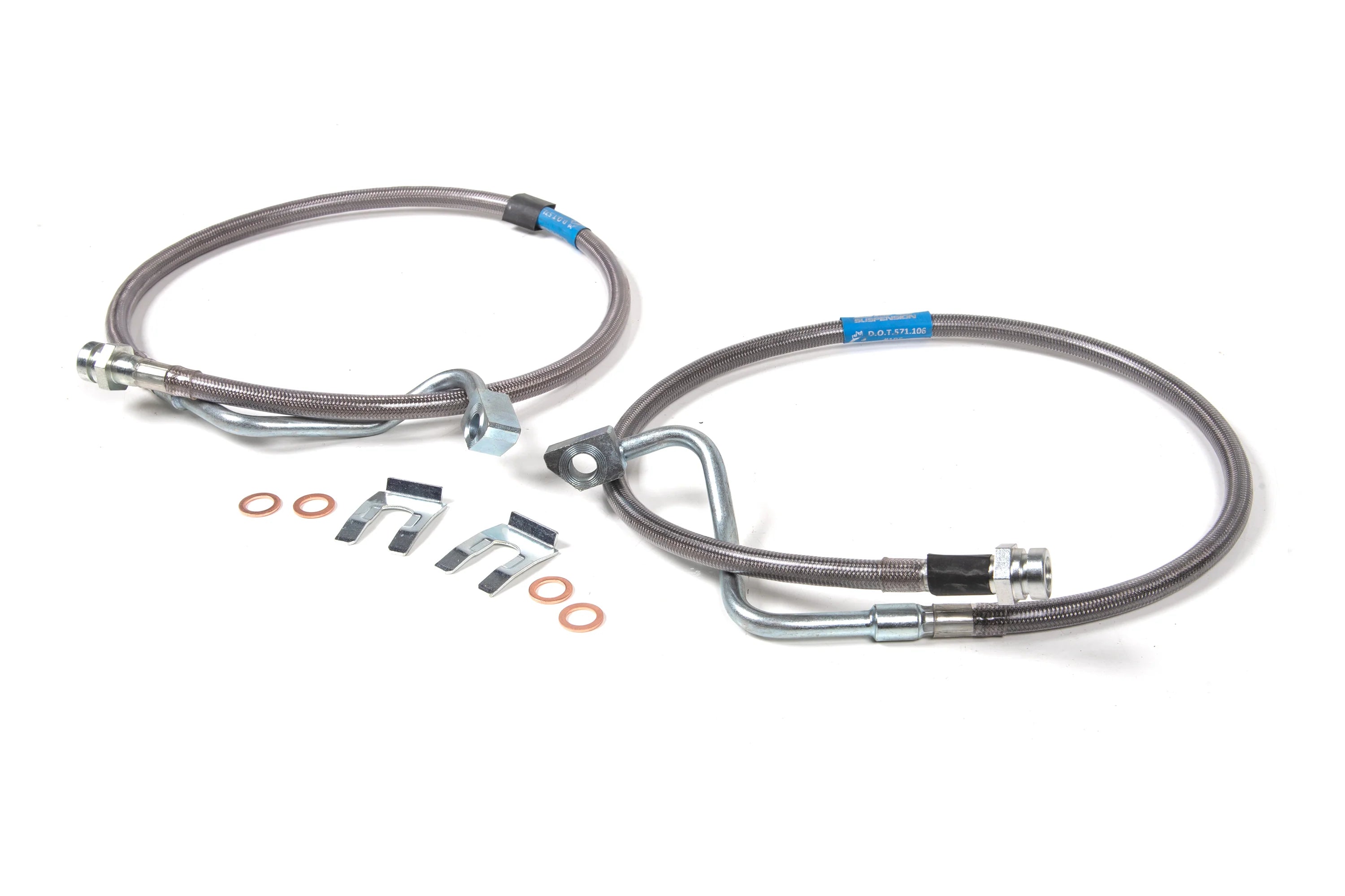 BDS Suspension Front Brake Line Set for 6-8 Inch Lift (2008-2010 6.4L PowerStroke 4WD)