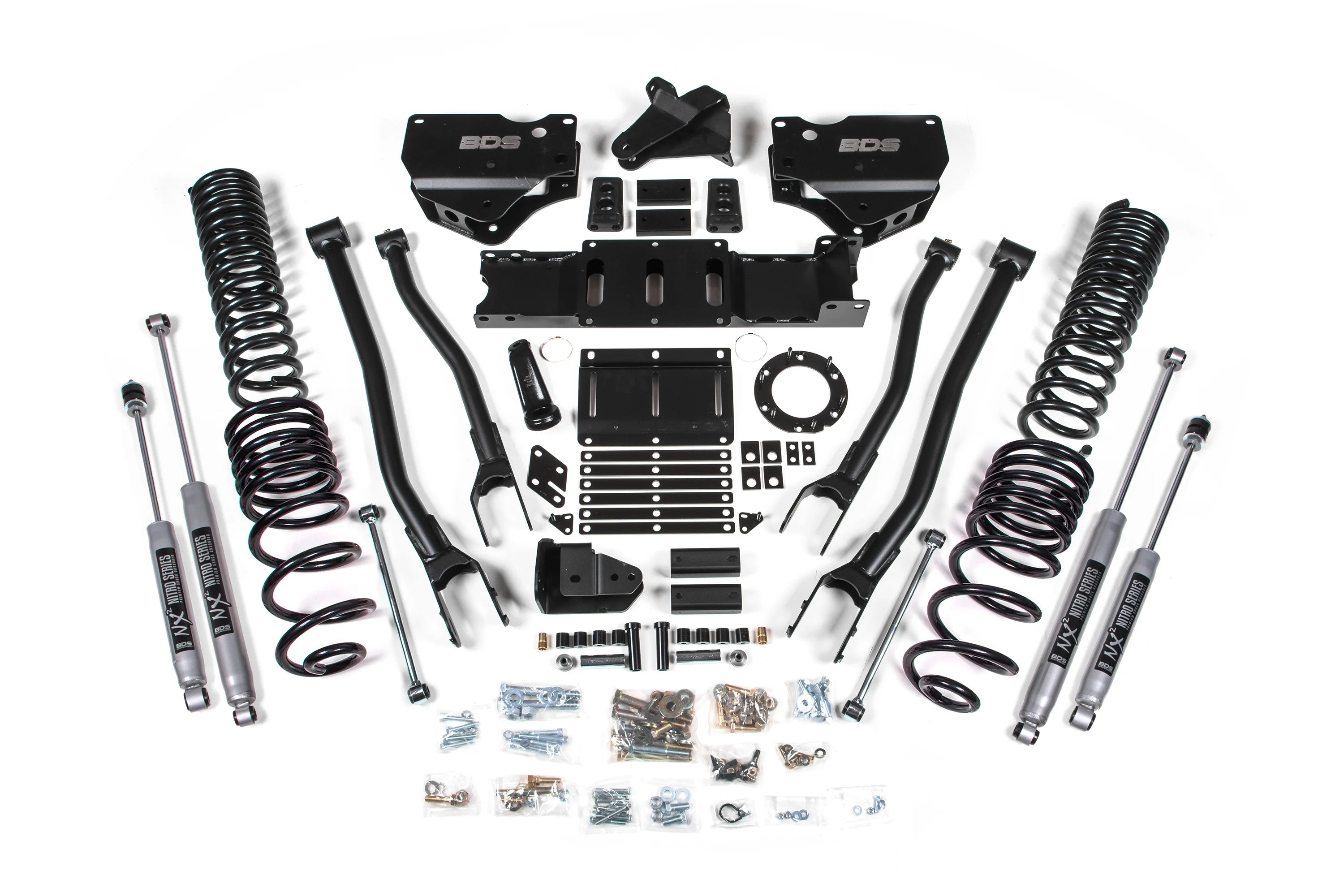 BDS Suspension 4 Inch Lift Kit w/ 4-Link (2019-2024 2500 6.7L Cummins 4WD)