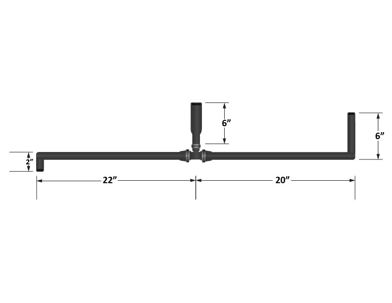 Fleece Performance Engineering | Fleece FPE - 34258 - A Universal Pre - Formed 5/8 Inch Coolant Hose with 90 Degree Ends and T - fitting (1 Inch ID on the... - Southern Diesel Supply