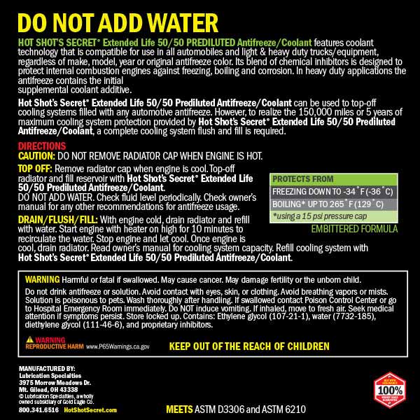 Hot Shot's Secret 150K Mile Extended Life Green Coolant (1 Gal) - Southern Diesel Supply