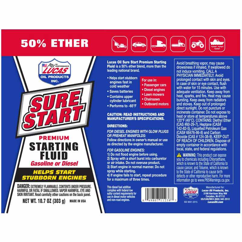 Lucas 11238 Sure Start Premium Starting Fluid - Southern Diesel Supply