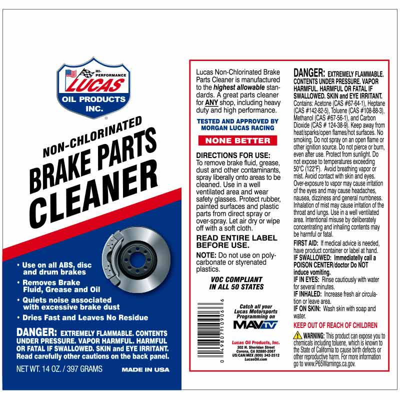 Lucas Oil 10906 Non - Chlorinated Brake Parts Cleaner - Southern Diesel Supply
