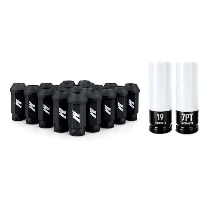 Mishimoto MMLG - M14 - 20LBK Black M14x1.5 Lug Nut Kit With Wheel Locks (20 - Pack) (2014 - 2018 3.0L Cummins) - Southern Diesel Supply