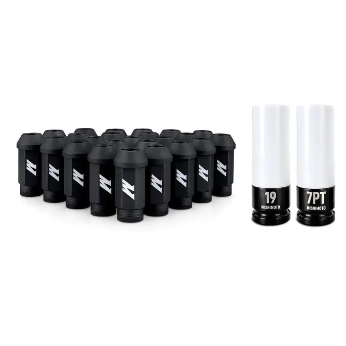 Mishimoto MMLG - M14 - 24LBK Black M14x1.5 Lug Nut Kit With Wheel Locks (24 - Pack) (202 - 2024 3.0L Duramax) - Southern Diesel Supply