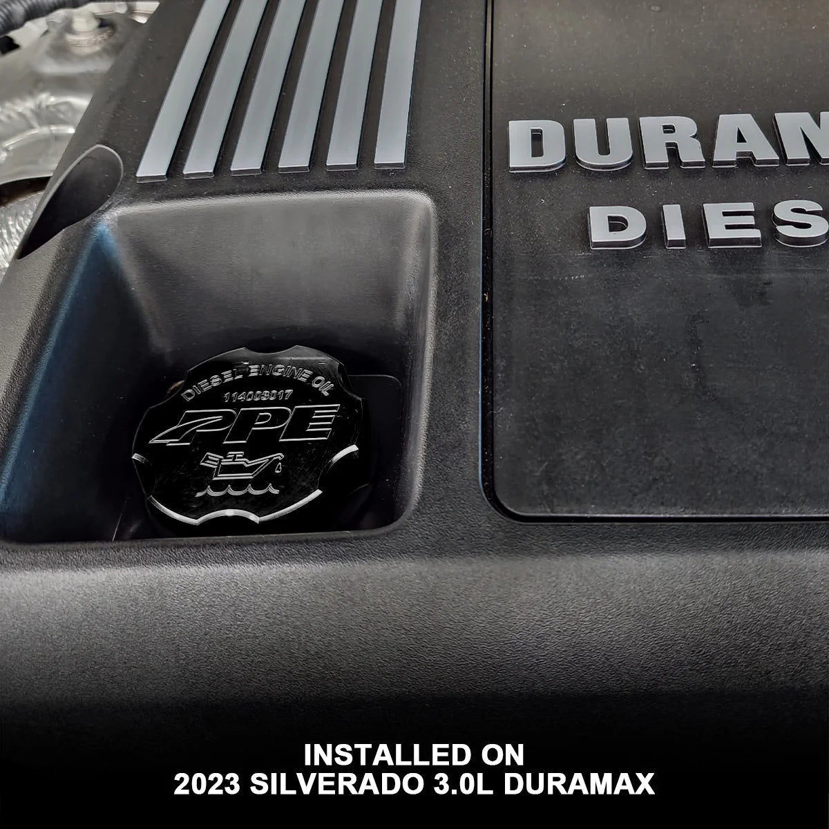 PPE 114003017 Billet Aluminum Engine Oil Filler Cap (2020 - 2026 3.0L Duramax) - Southern Diesel Supply