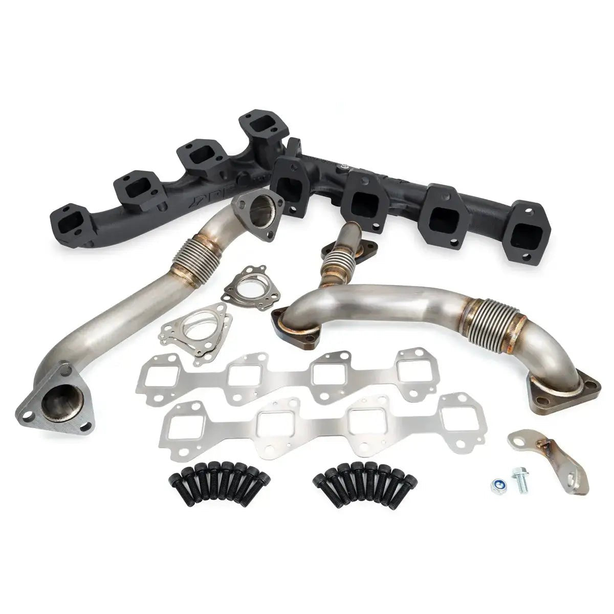 PPE 116111200 High - Flow Exhaust Manifolds with Up - Pipes (2002 - 2004 Duramax CA Emission) - Southern Diesel Supply