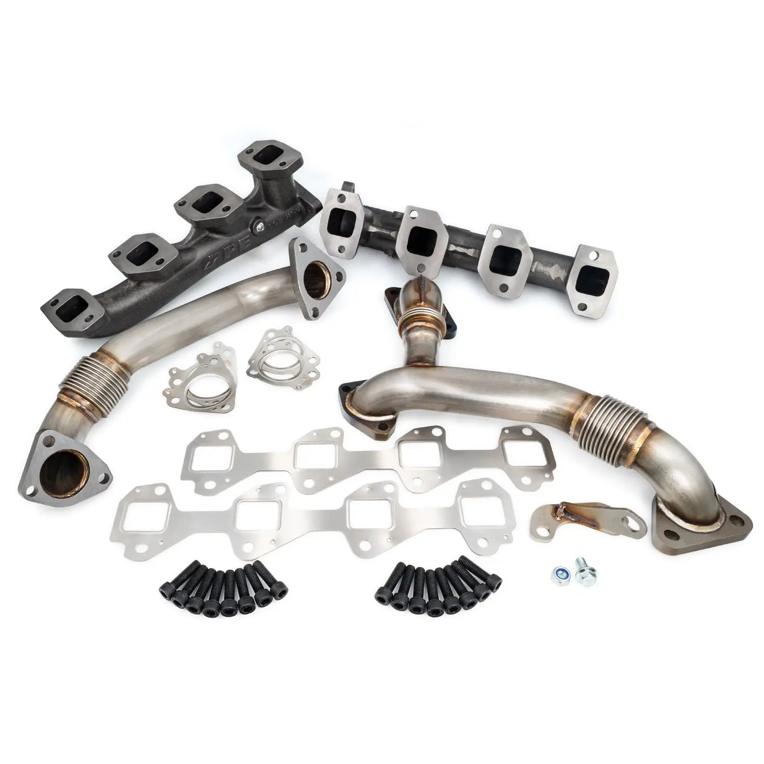 PPE 116111800 High - Flow Exhaust Manifolds with Up - Pipes (2007.5 - 2010 Duramax) - Southern Diesel Supply