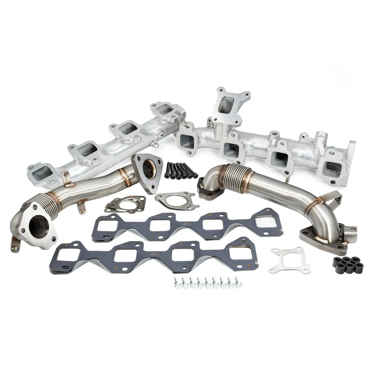 PPE 116112500 High - Flow Exhaust Manifolds With Up - Pipes (2017 - 2026 Duramax) - Southern Diesel Supply