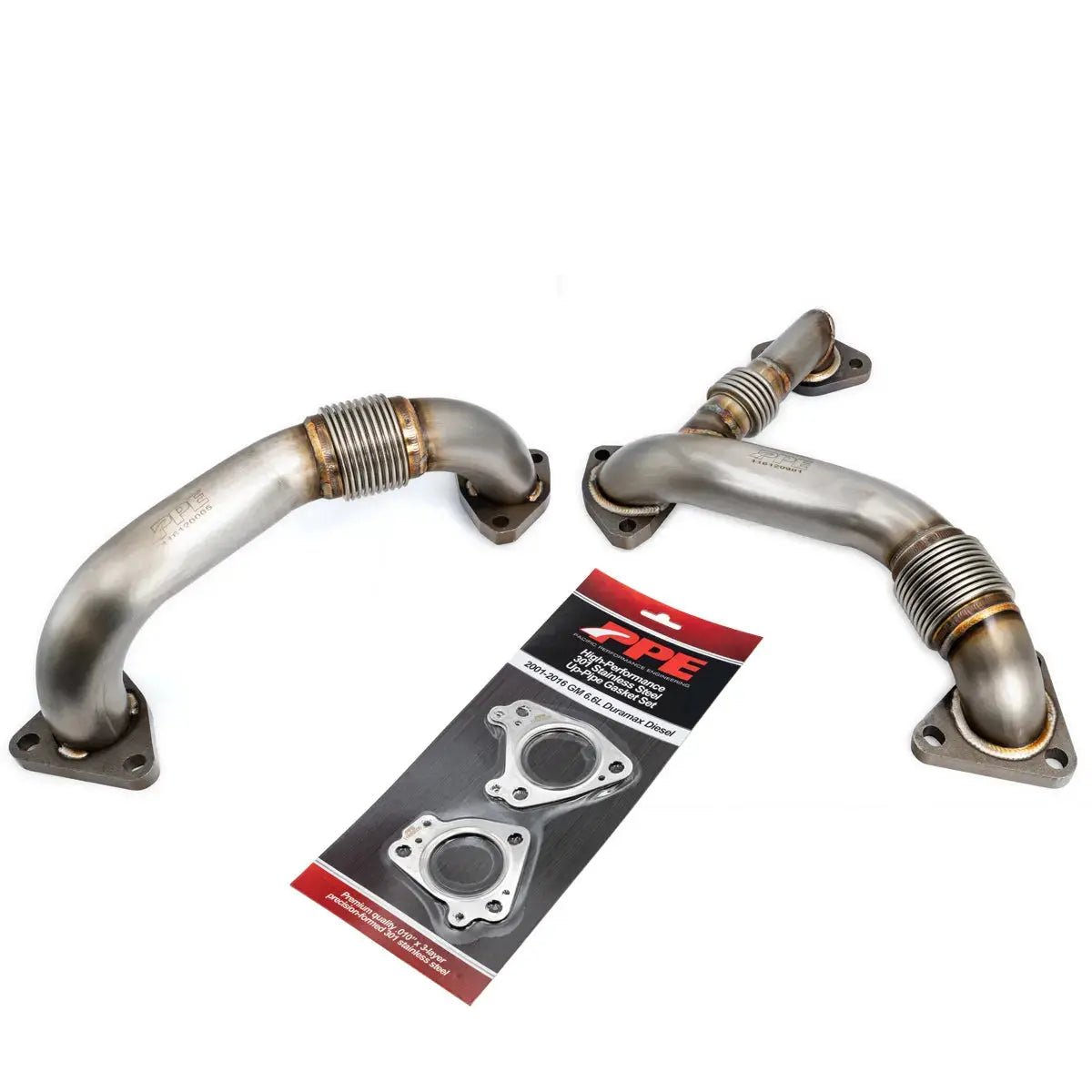PPE 116120204 OEM Length Replacement High Flow Up-Pipe Kit (2002-2004 6.6L Duramax CA Emissions) - Southern Diesel Supply