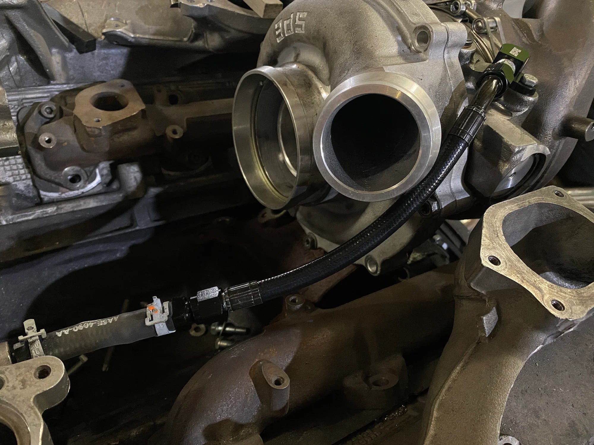 SPE Motorsport S100152 Turbo Coolant Feed Line (2017 - 2019 Power Stroke) | Turbocharger | Powerstroke - Southern Diesel Supply