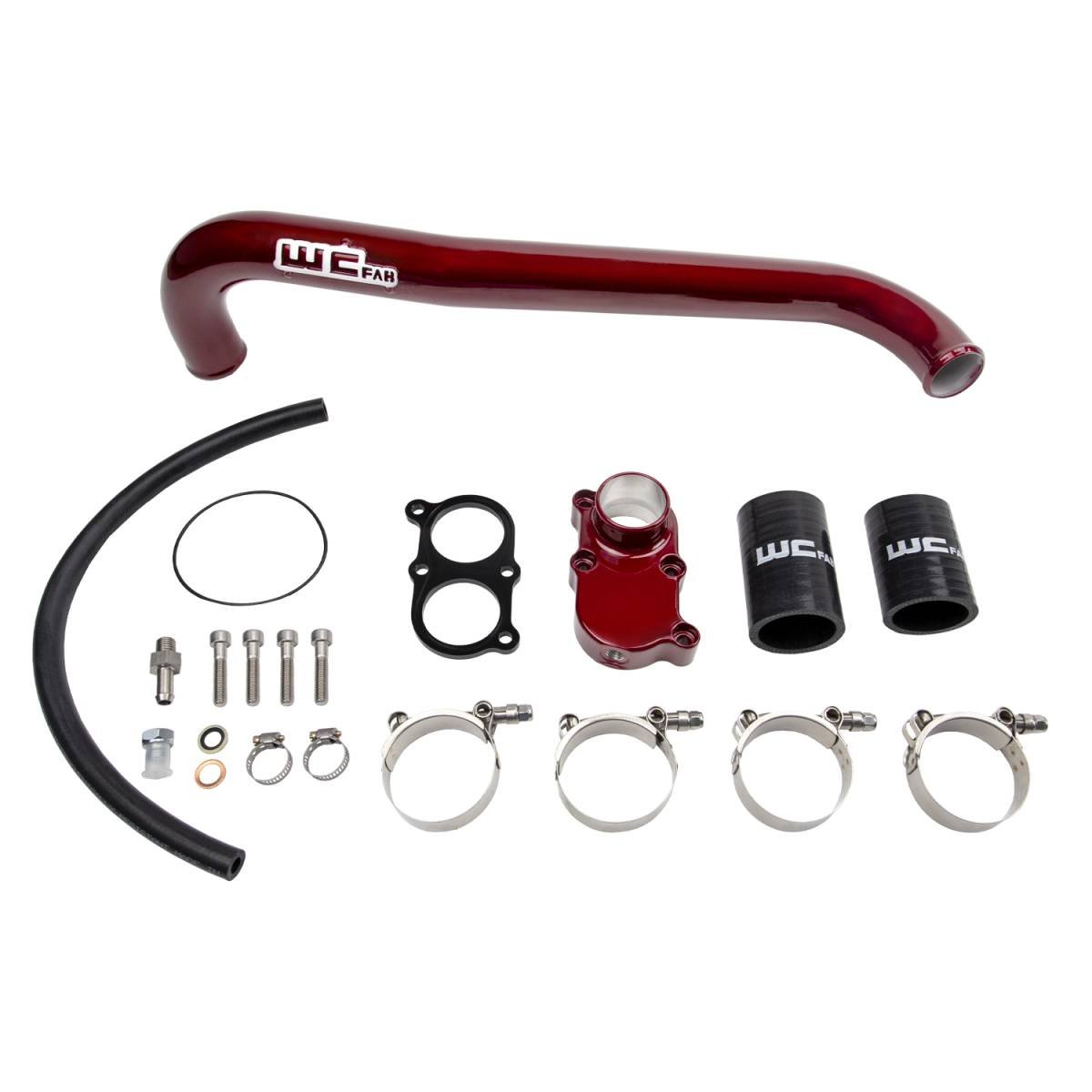 WCFab WCF100405 LB7/LLY Duramax Top Outlet Billet Thermostat Housing And Upper Coolant Pipe Kit - Southern Diesel Supply