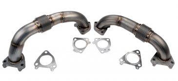 WCFab WCF100589 LB7 Duramax 2" Stainless Twin Turbo Up Pipe Kit For OEM Or WCFab Manifolds W/ Gaskets - Southern Diesel Supply