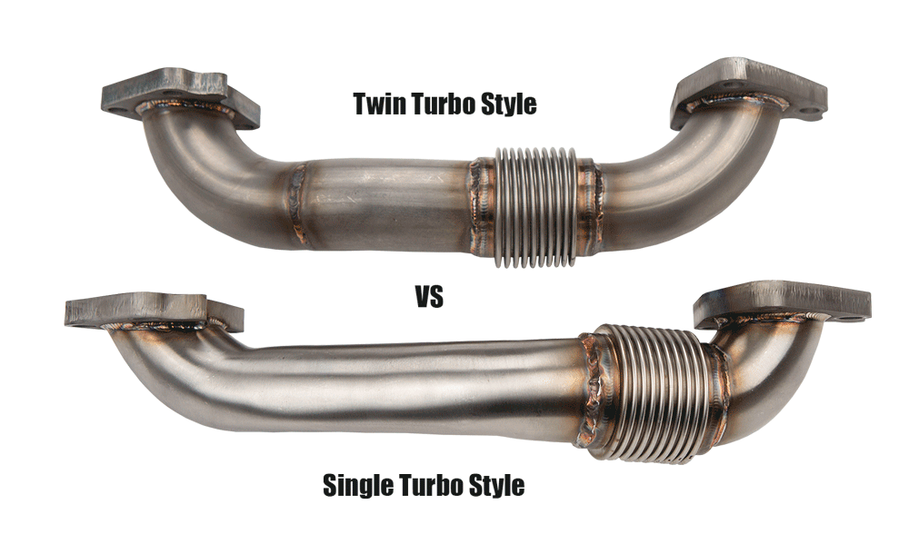 WCFab WCF100590 LB7 Duramax 2" Stainless Single Turbo Up Pipe Kit For OEM Or Wcfab Manifolds W/ Gaskets - Southern Diesel Supply