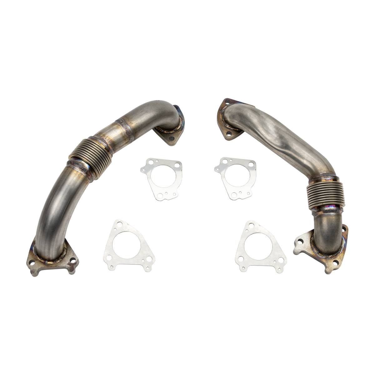 WCFab WCF100590 LB7 Duramax 2" Stainless Single Turbo Up Pipe Kit For OEM Or Wcfab Manifolds W/ Gaskets - Southern Diesel Supply